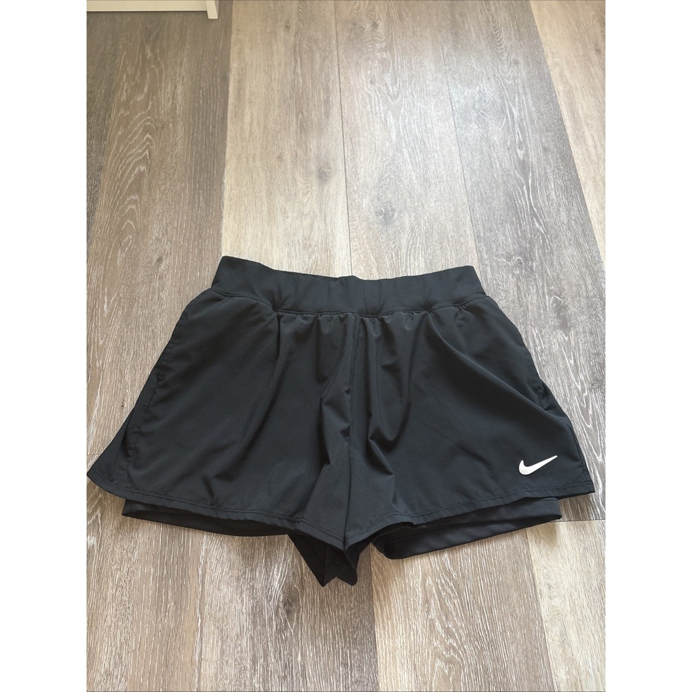 Nike Court Victory Women's Large Shorts DH9557-010 Black Lined Dri Fit Slim Fit